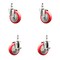 Service Caster 4 Inch 316SS Red Polyurethane Swivel 10mm Threaded Stem Caster Brake, 2PK SS316TS20S414-PPUB-RED-M1015-2-TLB-2 - alternate 1
